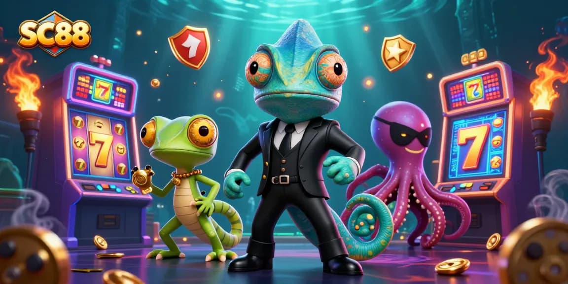 Experience thrilling jackpots and gaming excitement at SC88 with a colorful 3D casino scene featuring dynamic characters.