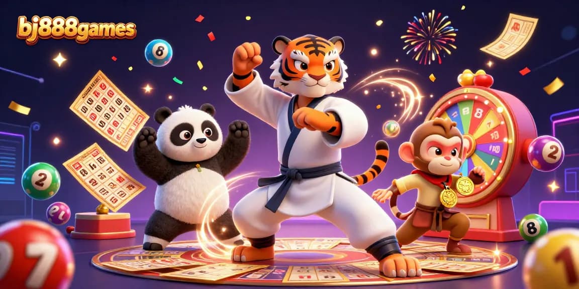 Experience exciting gameplay at bj888games with vibrant lottery elements and engaging characters in action.