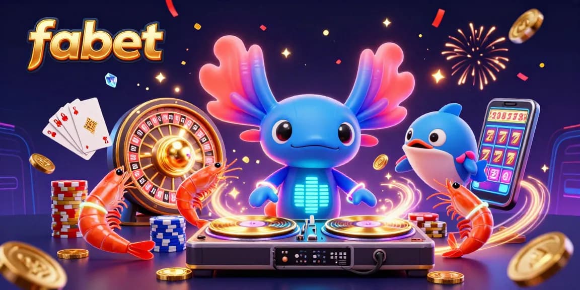 Experience fabet's electrifying casino vibe with neon characters and dynamic gaming action.