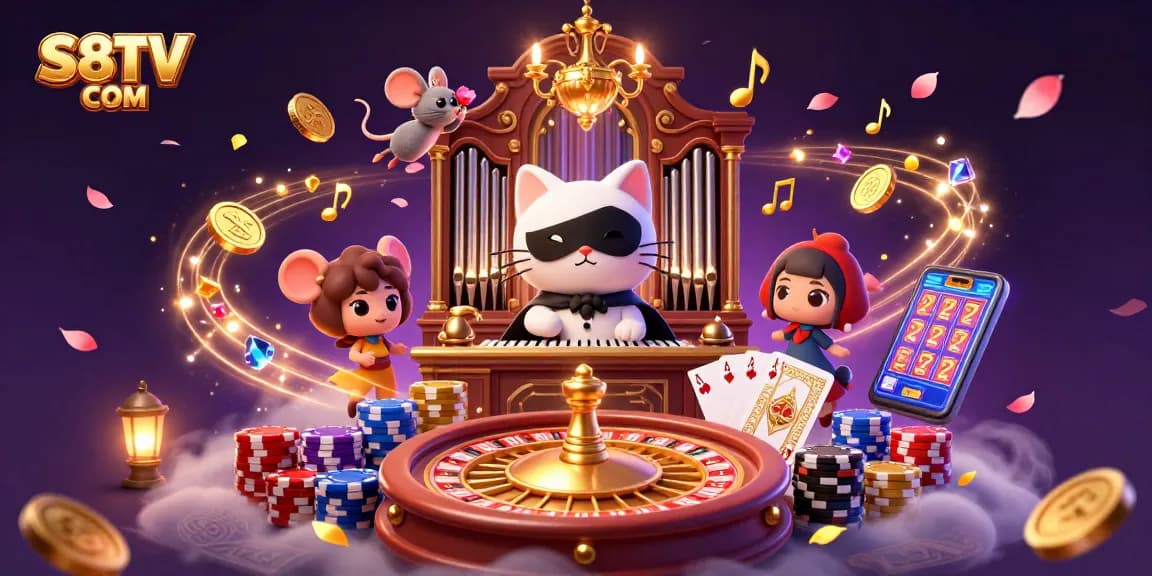 Engage with thrilling sports betting at S8TV COM, featuring a lively 3D casino illustration.
