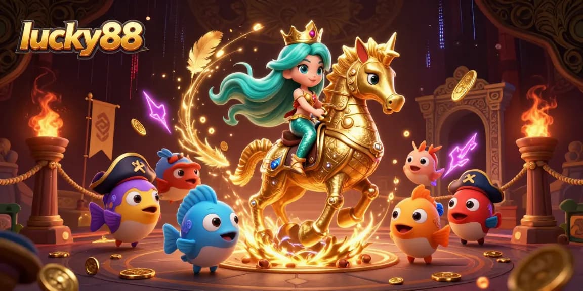Experience winning excitement at lucky88 with a vibrant 3D casino theme featuring colorful characters and rich game elements.