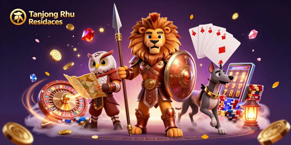 Tanjong Rhu Residences showcases heroic characters amidst a vibrant casino scene filled with coins and cards