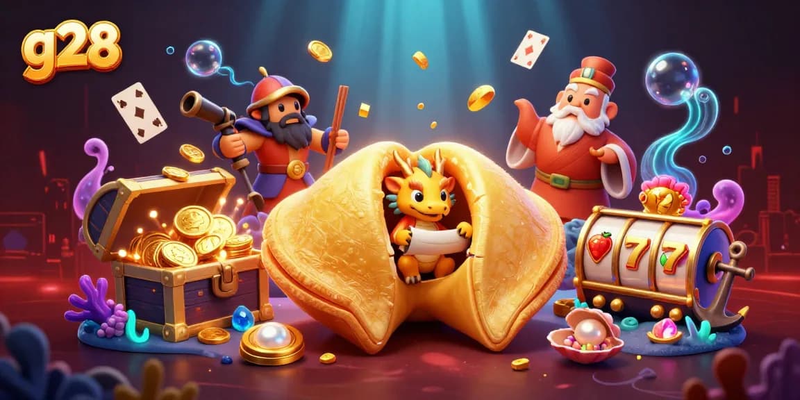 Engage in the thrilling world of g28 gaming with a vibrant casino-themed 3D illustration!