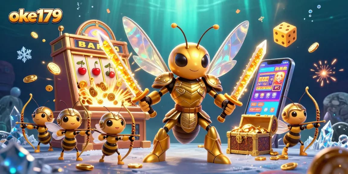 Experience exciting gameplay with oke179, as the golden hornet and bee archers engage in thrilling casino action.
