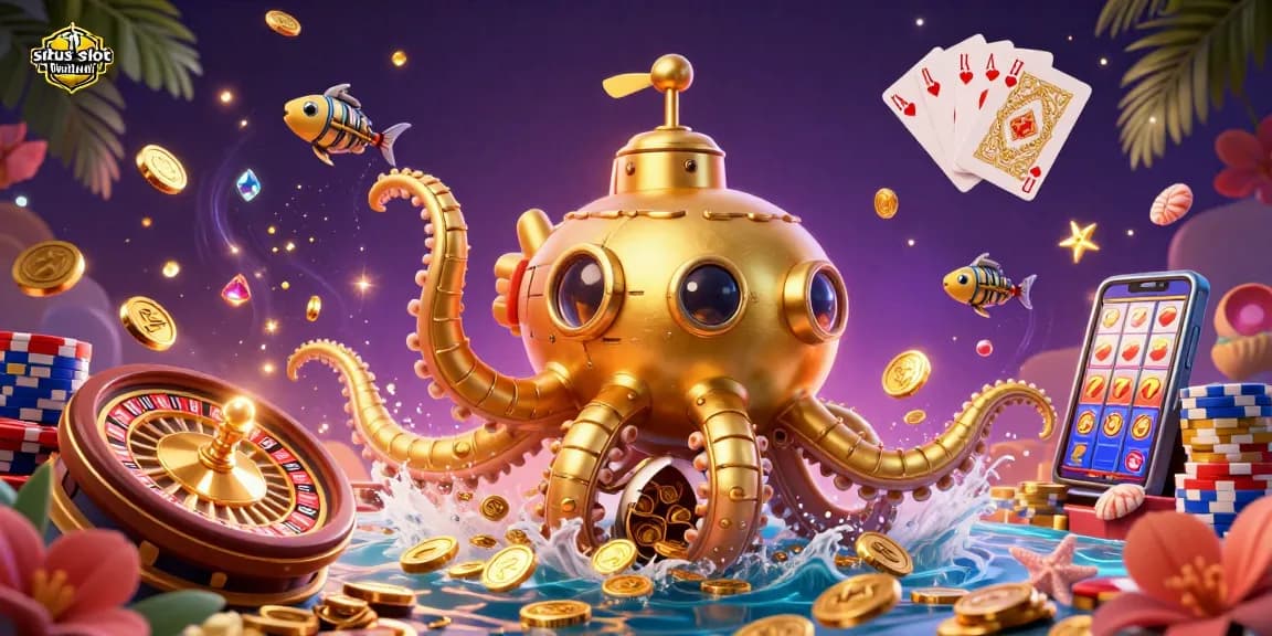 Engage with the exciting world of situs slot thailand featuring a dynamic 3D scene with slot reels and treasures.