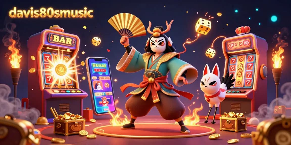 Davis80smusic showcases vibrant casino excitement with themed characters and dynamic game elements.