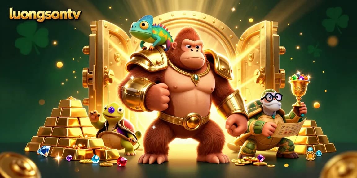 Experience the exciting gambling theme with luongsontv's vibrant 3D illustration featuring dynamic characters.
