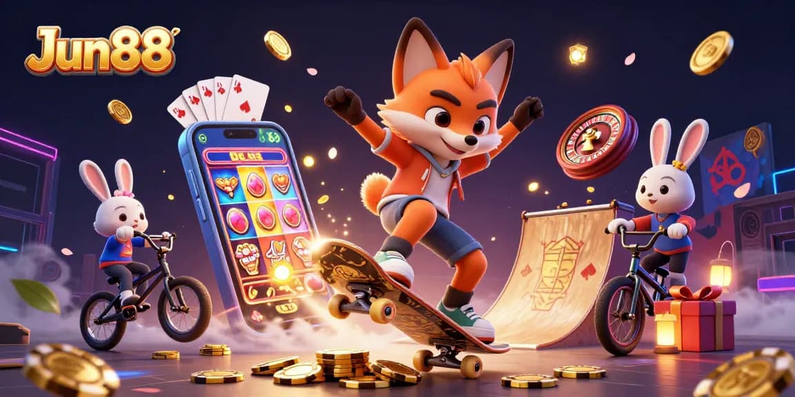 Experience thrilling action at Jun88 with animated casino fun featuring vibrant characters and games.