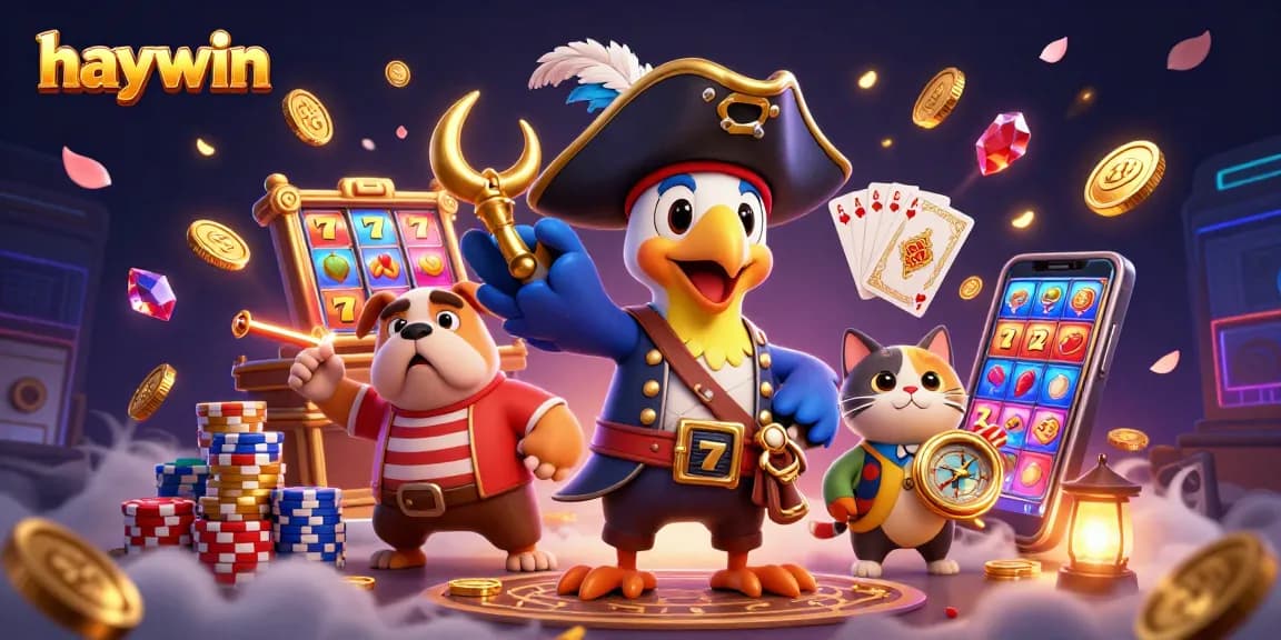 Experience thrilling slots gameplay with haywin featuring colorful poker chips and dynamic characters.