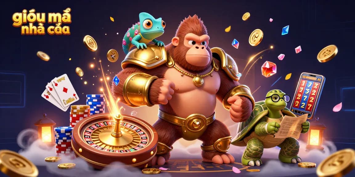 Engage with giải mã nhà cái to uncover trusted casino insights in a vibrant, detailed 3D scene.