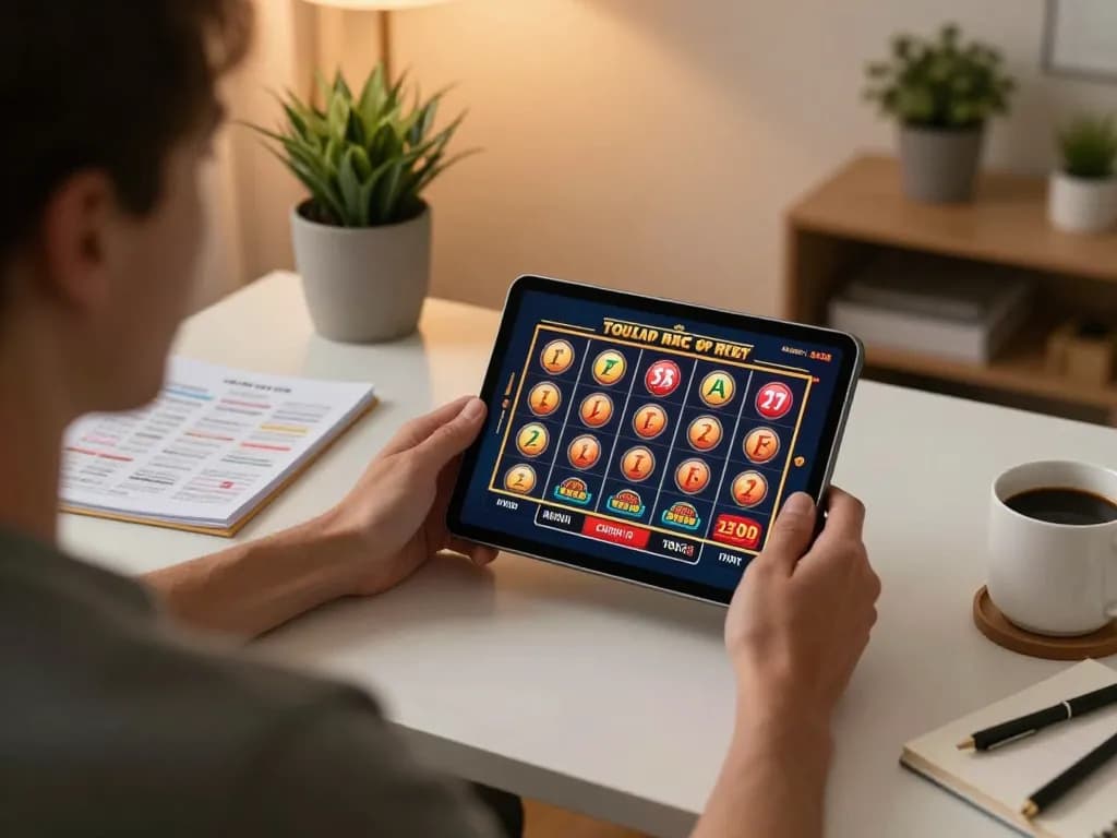 Experience Nhà Cái SC88 uy tín engaging in strategic online casino gameplay at home, warm ambiance.