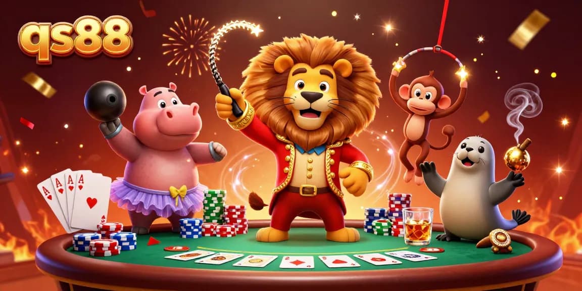 Engage with the thrilling world of qs88 as cartoon characters showcase exciting casino action.