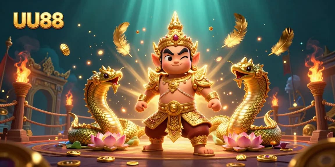 Engage in thrilling experiences with UU88, surrounded by dynamic gambling elements in a vibrant arena.