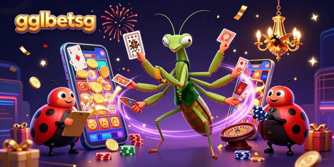 gglbetsg showcases an exciting 3D gambling scene, engaging players with vibrant casino elements.