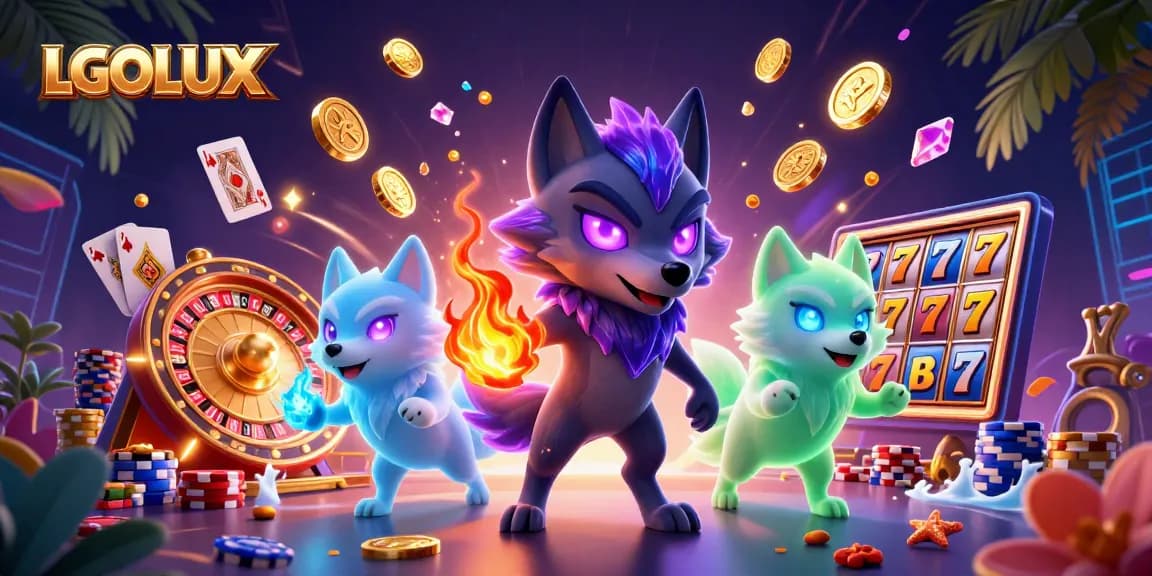 Experience thrilling gameplay at LGOLUX with exuberant slot reels and dynamic casino elements.