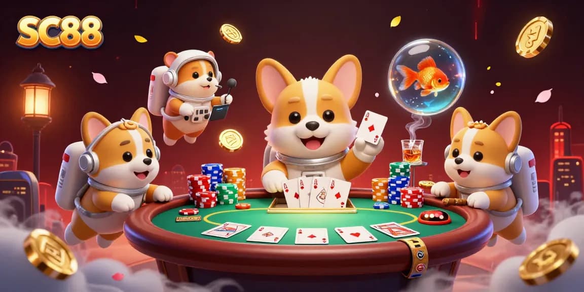 SC88 plunges into thrilling gaming dynamics in space, featuring vibrant casino elements.
