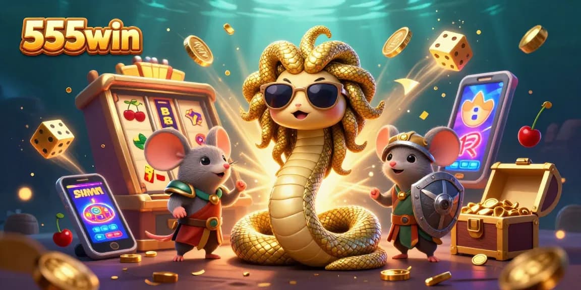 Experience thrilling wins at 555win with vibrant 3D slots and friendly characters in captivating casino ambiance.