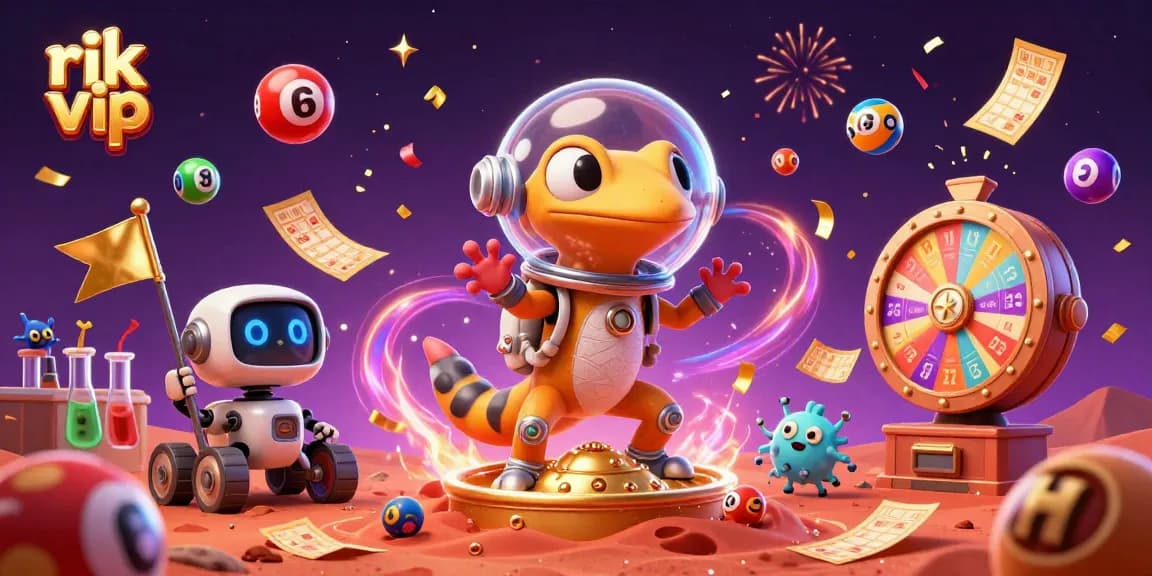 Spin to win big with rik vip in an exciting, dynamic casino scene featuring vibrant game elements.
