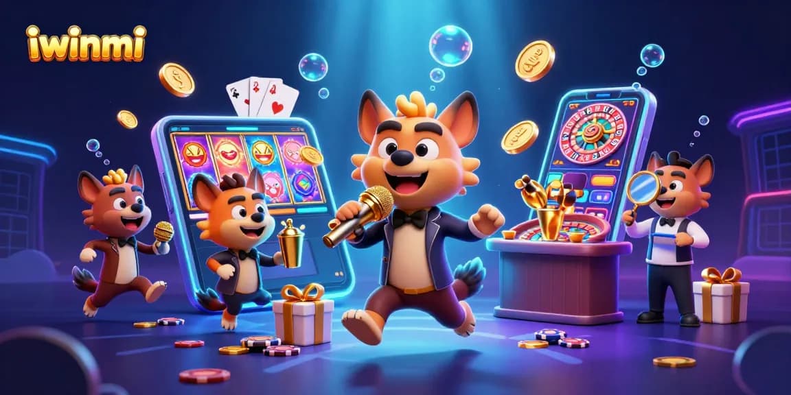 Experience excitement at iwinmi with a bustling casino scene featuring hyenas as entertainers, bartenders, and bouncers.