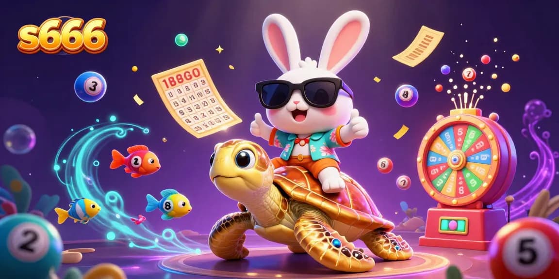 Experience the thrill of s666 with a dynamic scene featuring a lucky rabbit and golden turtle.