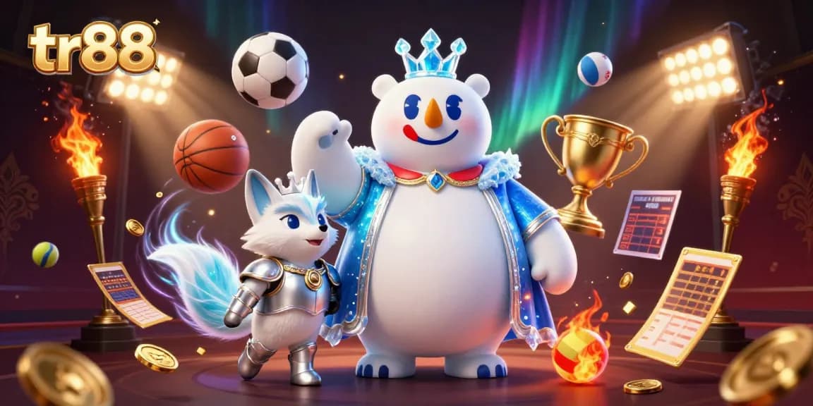 Experience thrilling gaming action with tr88 and dynamic sports elements in a stunning 3D illustration.