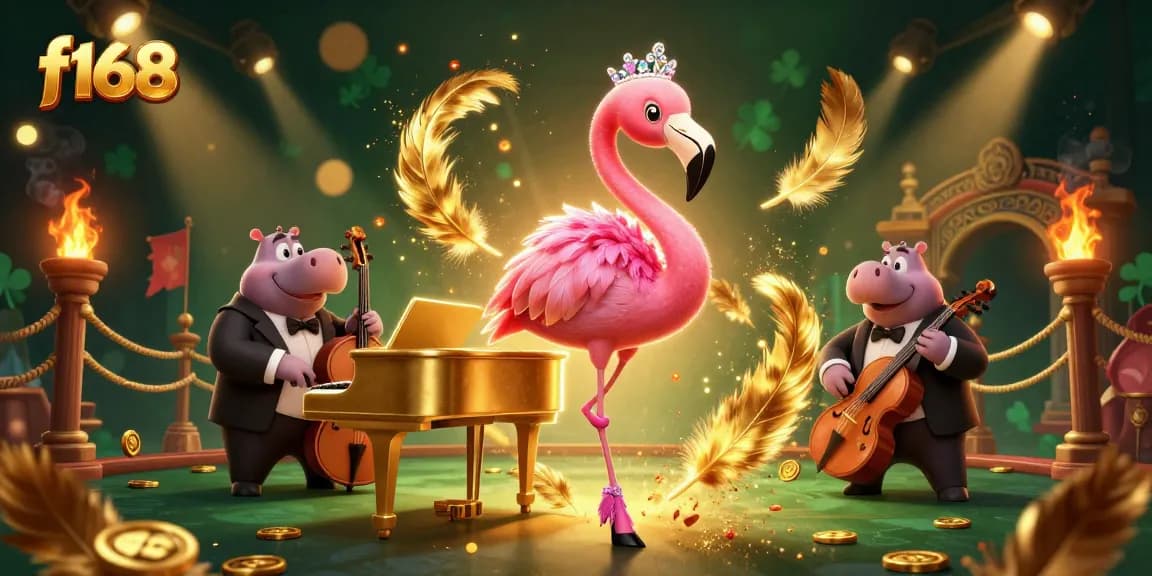 Engage in thrilling entertainment at f168's vibrant casino scene showcasing dynamic characters and rich gaming elements.