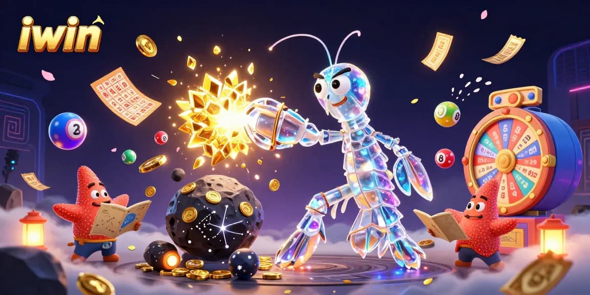Experience iwin's dynamic gaming action with colorful elements exploding into fun!