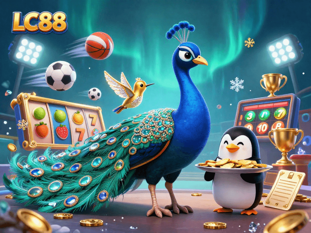 Experience the vibrant games at LC88, featuring stunning visuals of slots, sports, and casino elements.