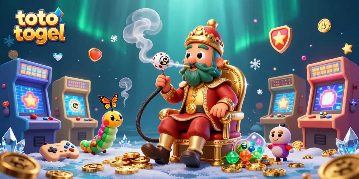 Engage with toto togel in a vibrant 3D scene featuring a caterpillar hookah-master surrounded by dynamic lottery elements.