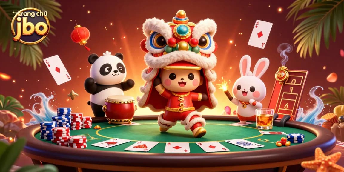Experience exciting action at trang chủ jbo with lively characters, poker elements, and vibrant casino atmosphere.