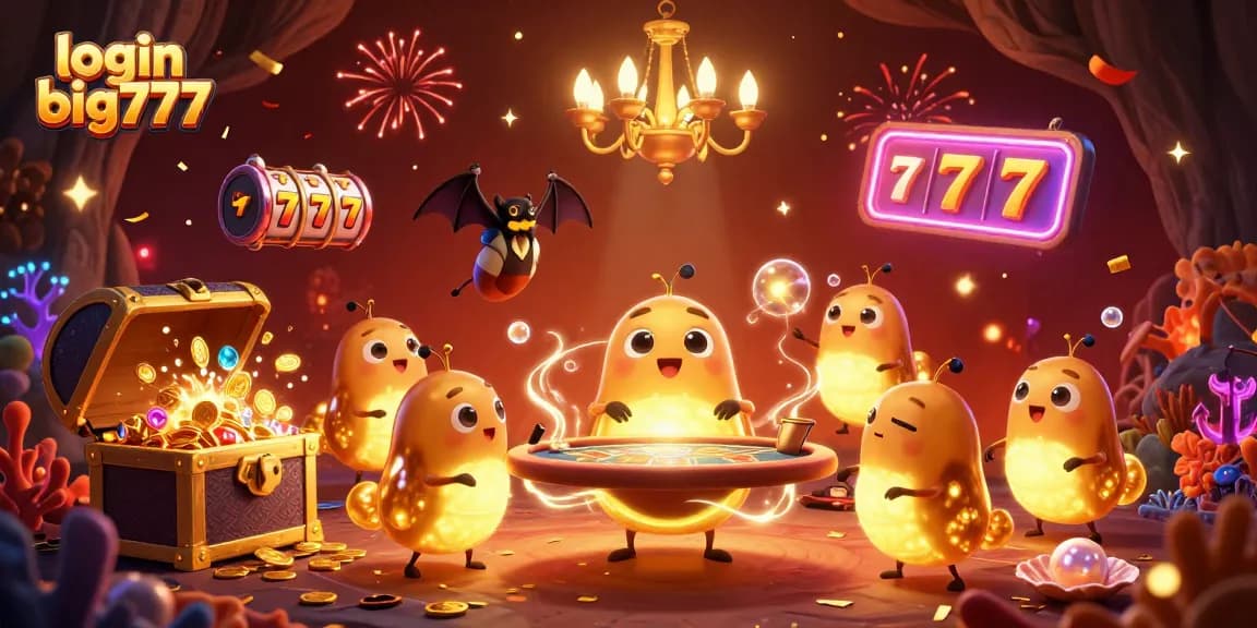 Engage with exhilarating fun at login big777, showcasing an exciting cave casino with glowworms and vibrant slot game elements.