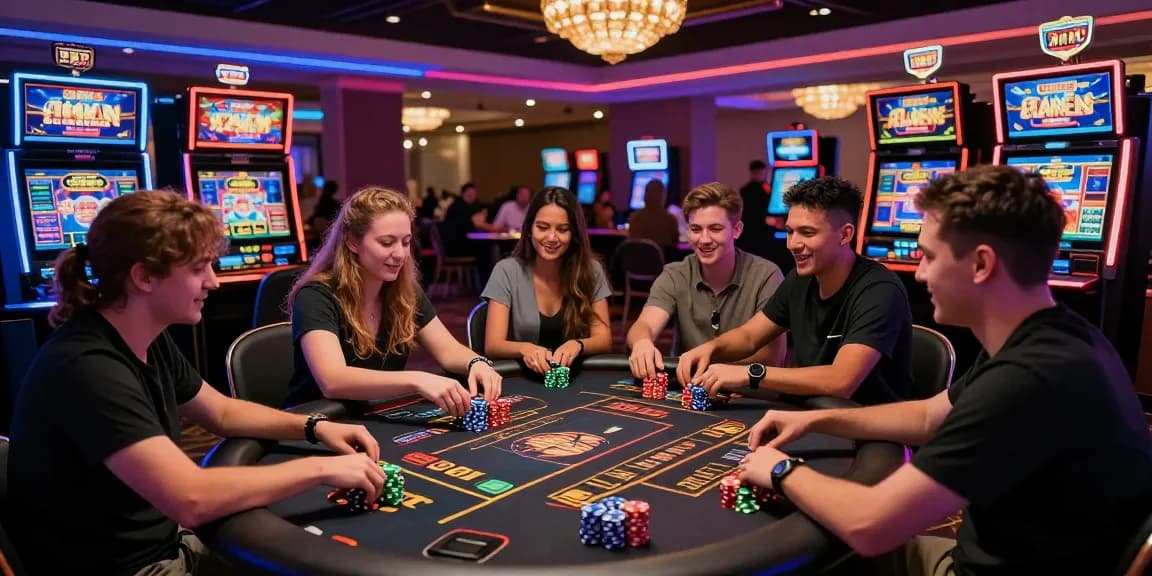Exciting gaming interaction scene at non UK casinos showcasing players enjoying diverse games, highlighting https://tootingpharmacypractice.co.uk/