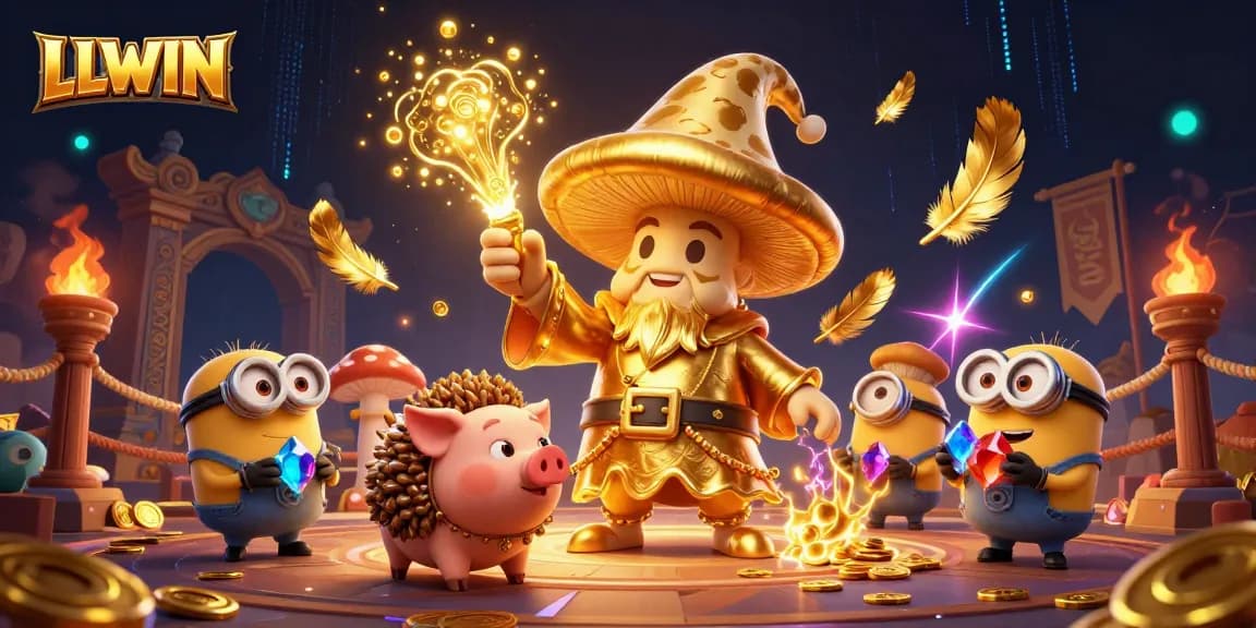 Experience thrilling gambling adventures at LLWIN featuring golden wizard and treasure hunt.