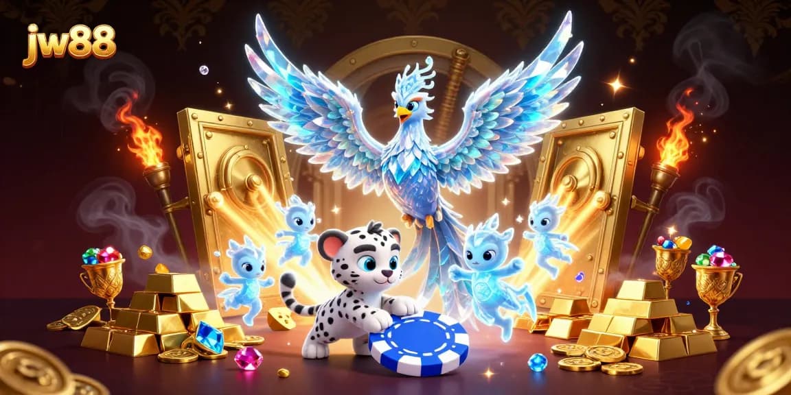 Join the fun at jw88 with exciting games under a radiant phoenix and magical atmosphere.