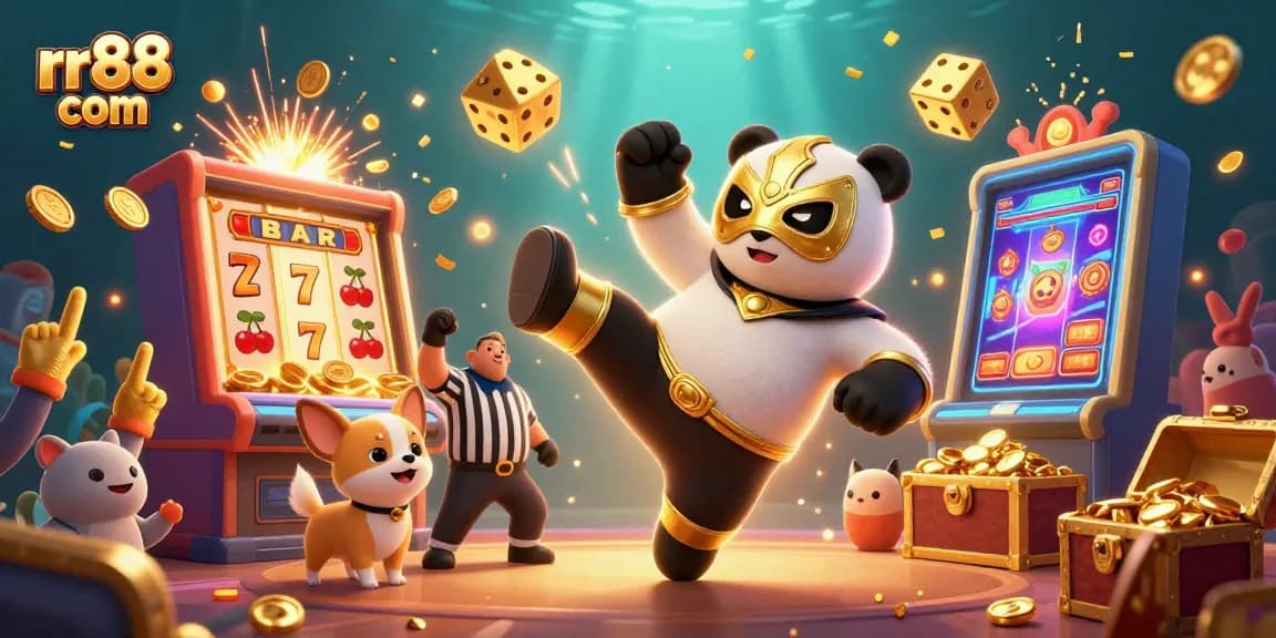 Experience exciting wins at rr88 com with a panda wrestler kicking through a jackpot explosion!