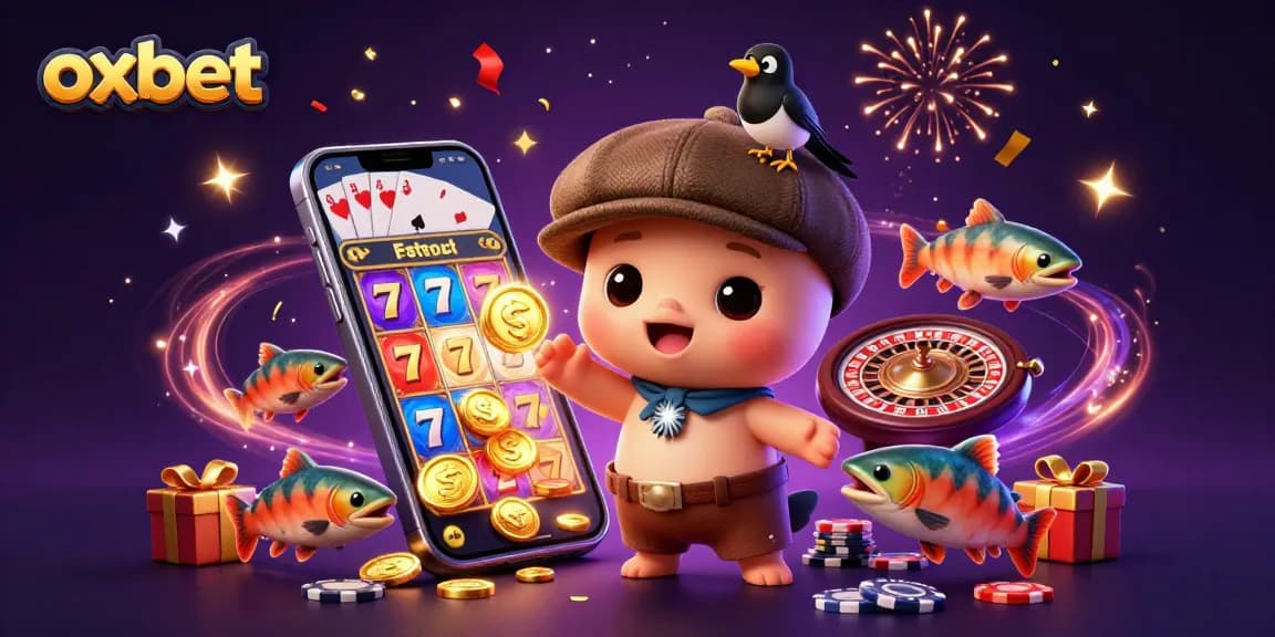 Play with oxbet in this vibrant, immersive 3D casino scene featuring baby Nessie and fun slots!