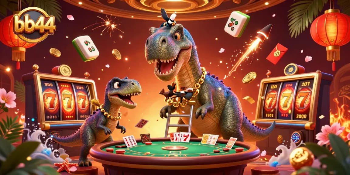 Engage with bb44's dynamic casino atmosphere featuring vibrant characters and thrilling slot action.