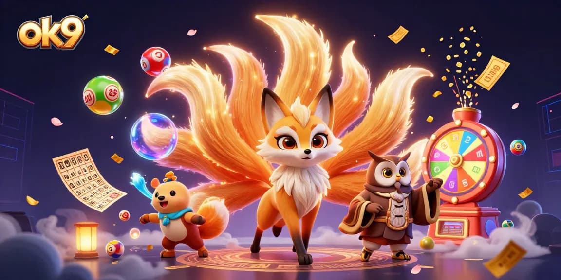 Experience thrilling gameplay with ok9's vibrant casino dynamics, featuring glowing spirits and exciting game elements.