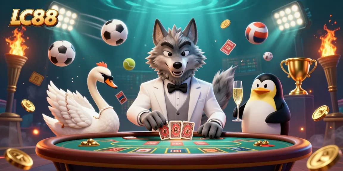 Experience thrilling gaming action at LC88 with elegant characters and dynamic sports elements.