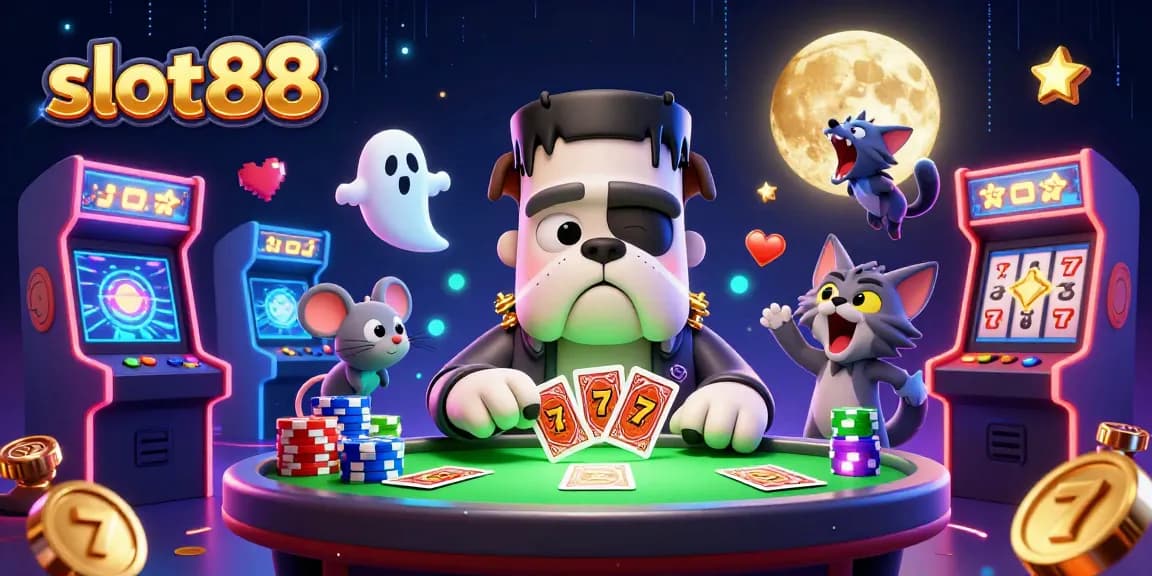 Permainan slot88 menghibur dengan karakter lucu, monster, dan elemen kasino yang menarik.