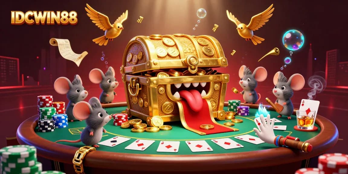 Spin to win with IDCWIN88's engaging games, featuring vibrant colors and thrilling casino elements.