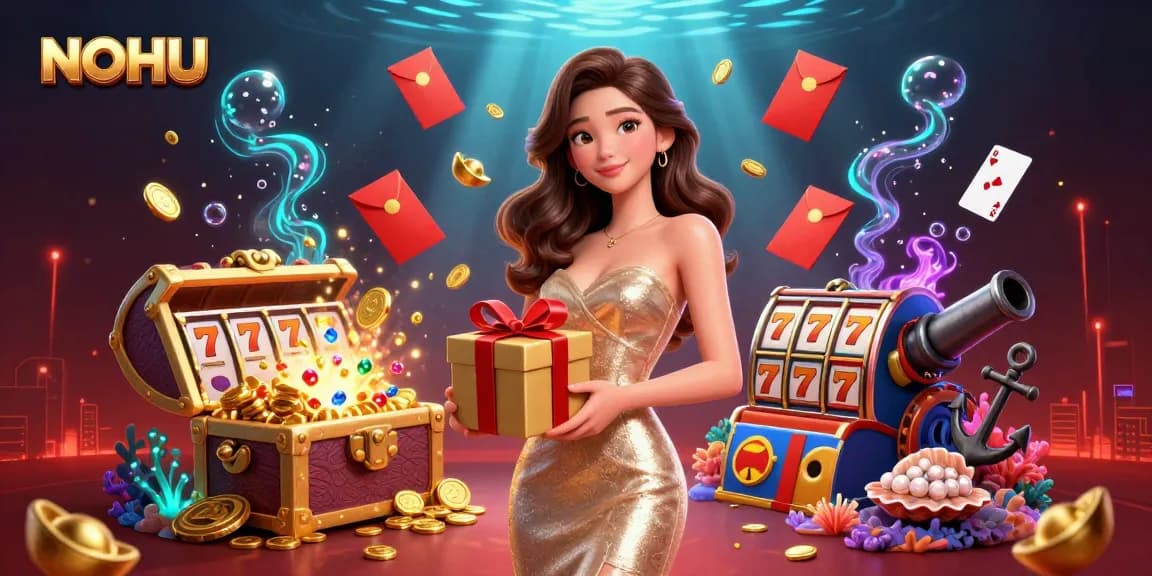 Engage in the thrilling world of NOHU with festive elements and stunning visuals celebrating online slots.