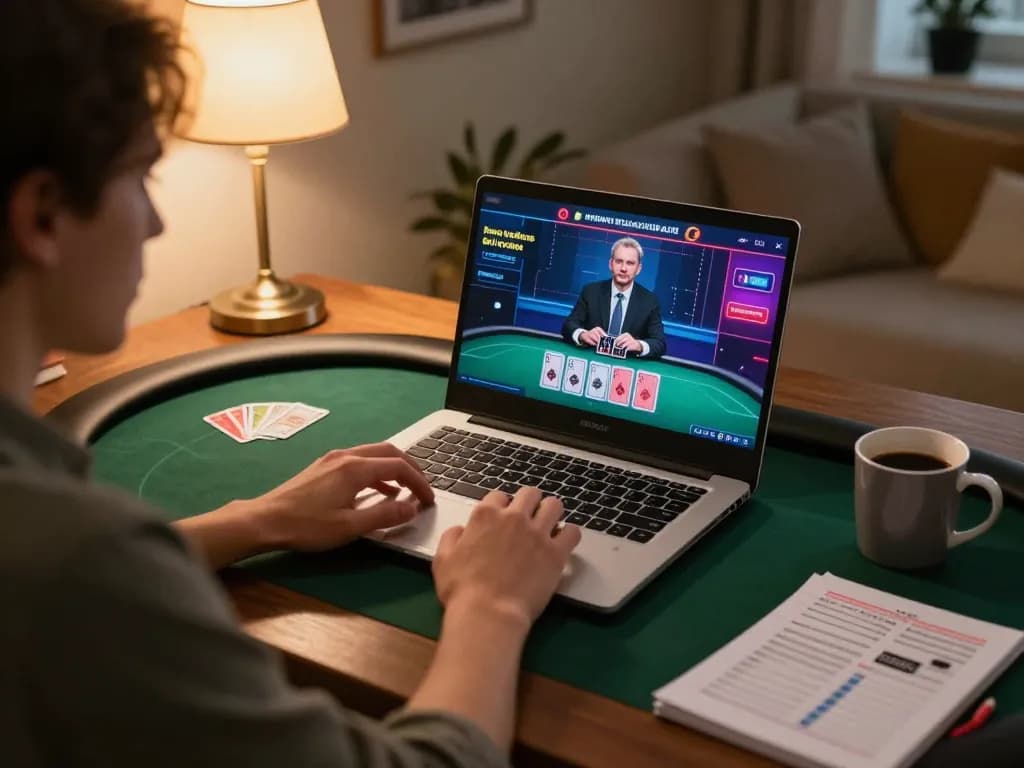 PP9Win Register with dynamic online poker gameplay showcasing a player engaging with a live dealer