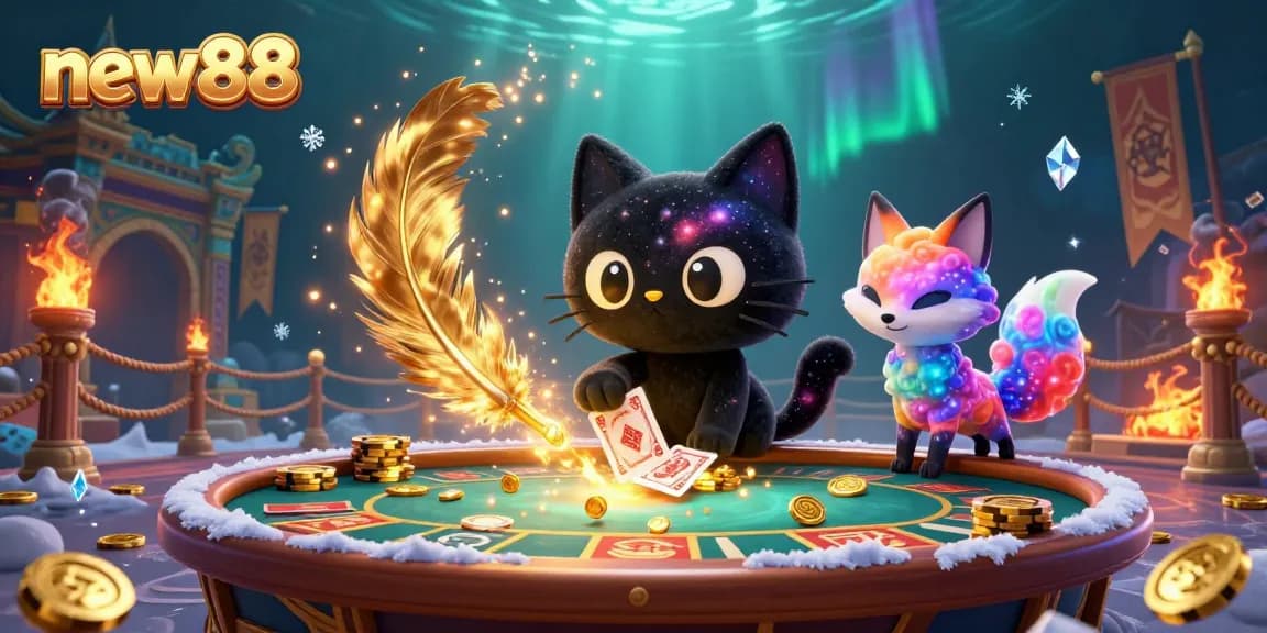 Engage in thrilling games at new88 with a vibrant cosmic casino scene showcasing captivating characters.
