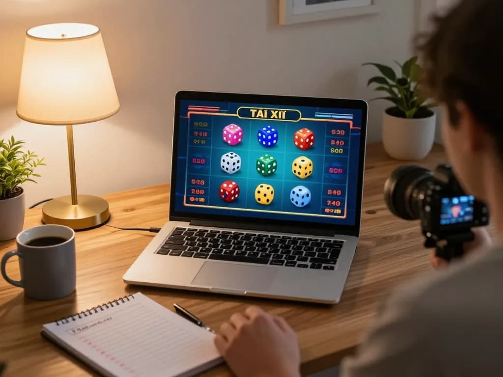 Engaging Tài Xỉu online gameplay scene showcasing a player strategizing at home