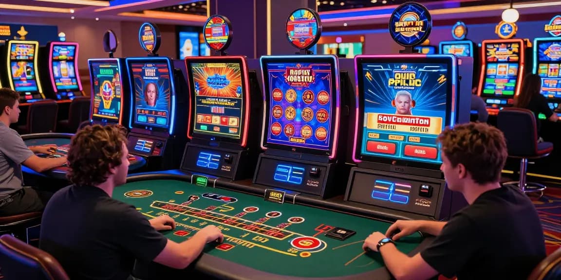 Giocatori attivi in un ambiente di gioco online con casino non AAMS, interfaccia moderna e giochi da tavolo vibranti.