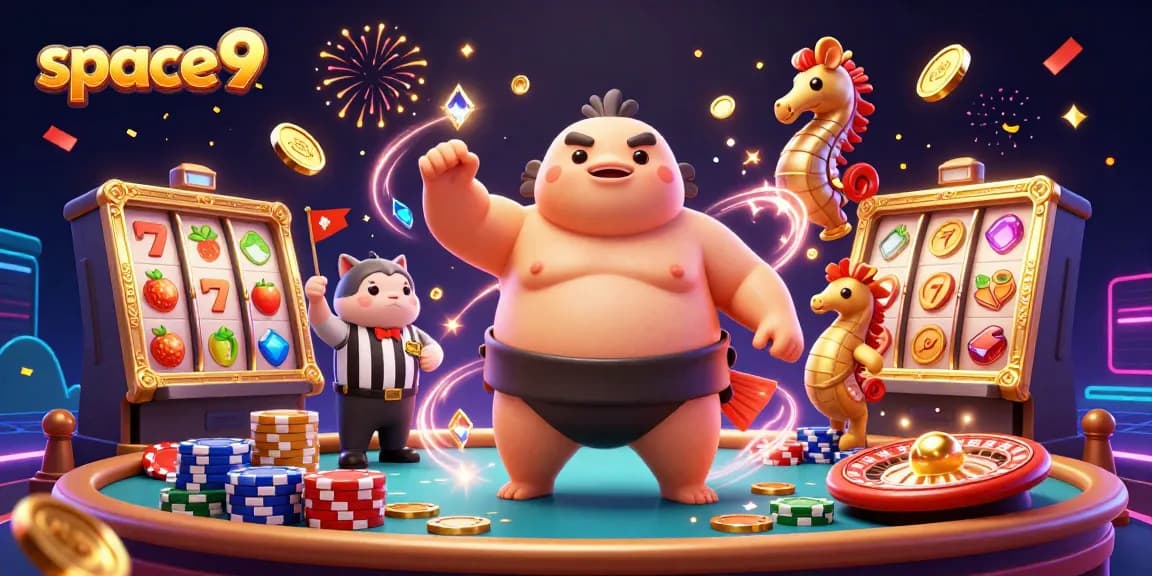 Experience the vibrant action at Space9 with a mystical underwater casino scene featuring a fugu character.