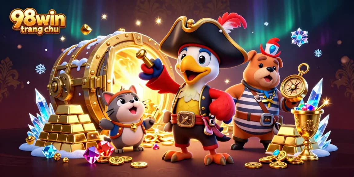 Experience thrilling games at 98win trang chu with vibrant characters and dazzling treasures.