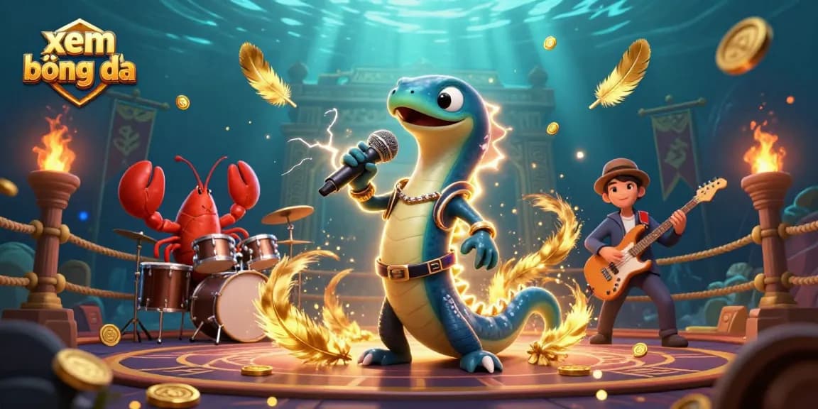 xem bóng đá experience with vibrant electric eel DJ and band in dynamic underwater casino