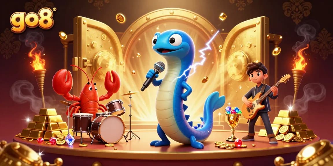 Experience thrilling entertainment at GO8 with an electric eel DJ performing in a vibrant casino.